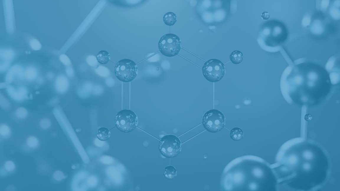 light blue representation of molecular bonds